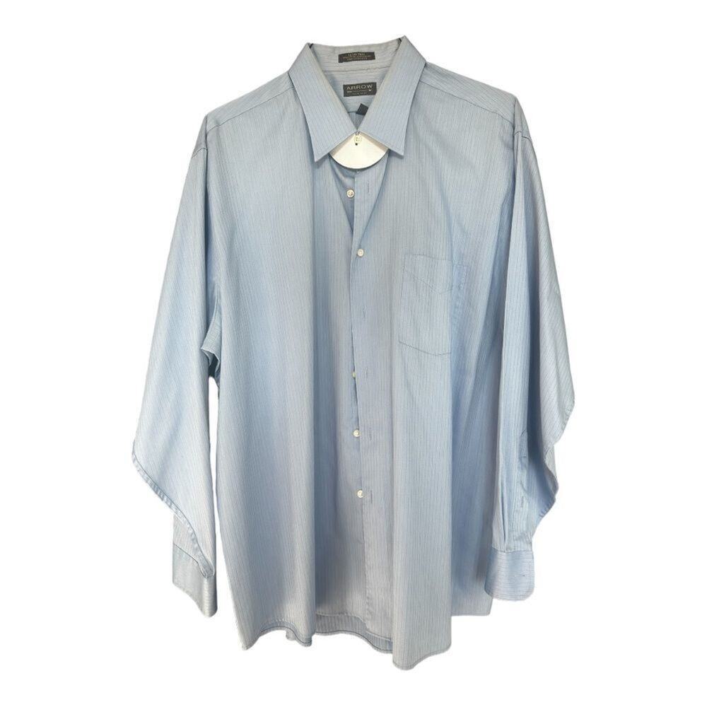 Arrow - Men’s Blue Grey Long-sleeve Dress Shirt Size XXL